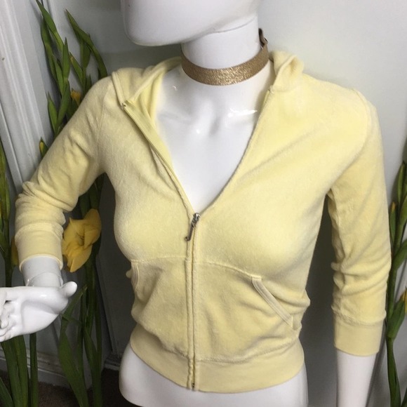 Juicy Couture Jackets & Blazers - JUICY COUTURE RARE Hoodie Yellow SWAROVSKI NWOT P